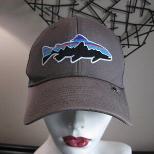 VINTAGE PATAGONIA FITZ ROY FLY FISHING TROUT TRUCKER HAT SNAPBACK HAT
